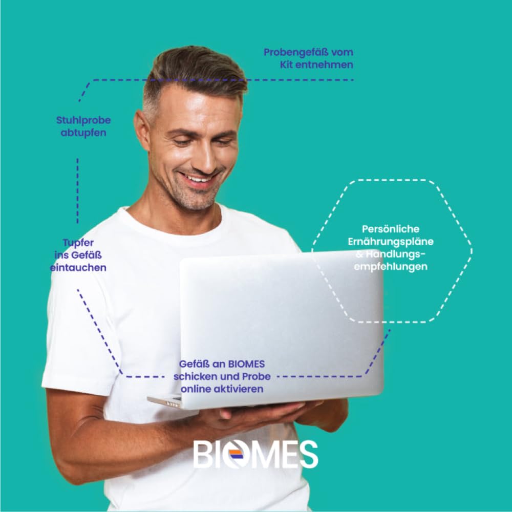 Darmflora Test für Zuhause mit Laborbericht | DNA-basierte Mikrobiomanalyse | zur gezielten Lifestyle Optimierung mit Verdauung, Ernährung & Gewicht | Wissenschaftlich fundierter Selbsttest