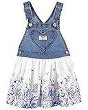 OshKosh B'Gosh baby girls World's Best Overalls, Blue Heart, 6 Months US