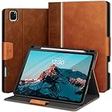 KingBlanc iPad Pro 11インチ ケース（M5/M4、2025/2024）専用 手帳型 ペン収納可 Apple Pencil Pro/USB-C対応 オートスリープ ペンシルホルダー付き 高級PUレザー製 絵描き角度 全面保護 耐衝撃 傷つけ防止 頑丈 カバー, ブラウン