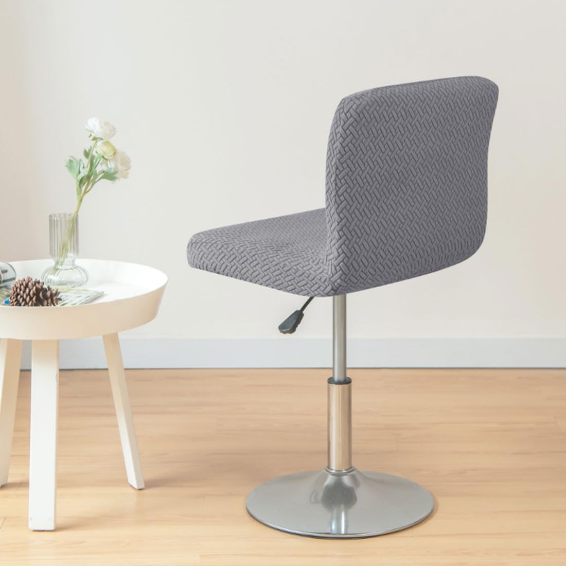 Levoberg Housse de Tabouret de Bar avec Dossier Extensible Couverture de Chaise Haute de Bar Epais Housse de Chaise de Salle à Manger Pivotante Lavable 2 Pièces Café foncé