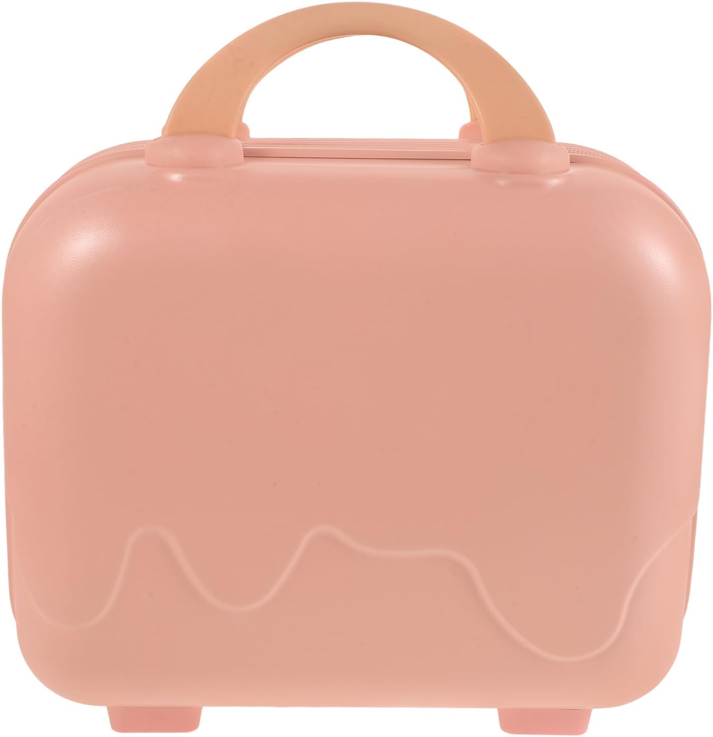 TIDTALEO Portable Hard Shell Makeup Case Pink Travel Cosmetic Organizer with Handle Elastic Band Jewelry Train Vanity Suitcase for Women