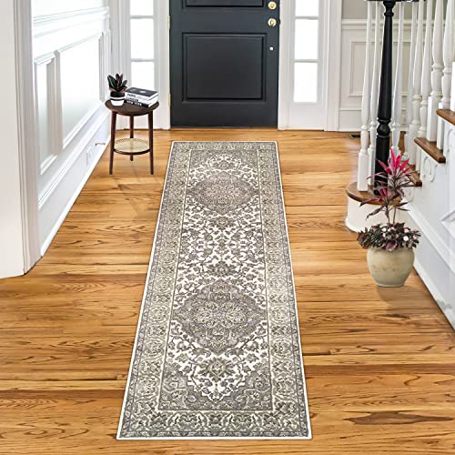 SUPERIOR Glendale Indoor Runner Rug, Floral Medallion, 2'7"x10', Green