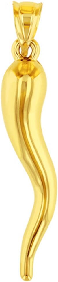 Jewelry America 14K Yellow Gold Polished Large Cornicello Horn Pendant