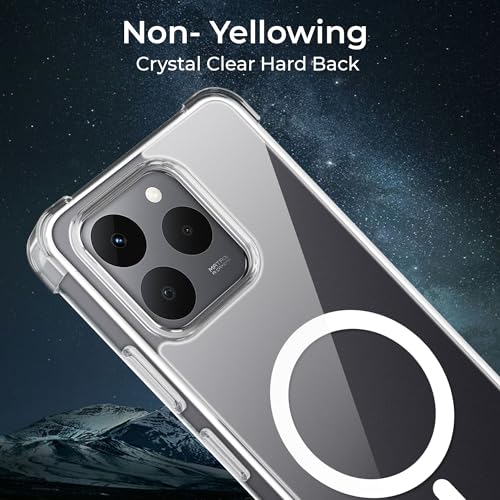 Image of A rtistque Clear Back Cover Case for Realme Narzo 90 / Realme 15T 5G | Compatible with Mag-Safe | Premium Cover | Shockproof TPU Bumper | Slim Protective Design | Poco M8 Back Cover - Transparent