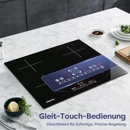 Foto von CIARRA CBBIH4B 4 Zonen Einbau Induktionskochfeld mit Power Booster Touch-Bedienung Kochfeld Induktion Herdplatte mit 4 Platten 9 Leistungsstufen Induktionskochplatte 60cm (7,200W)