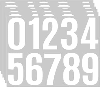 4 Inch Large Mailbox Number Stickers 6 Sheets 0-9 House Numbers(white) - Amazon product rated Grade B