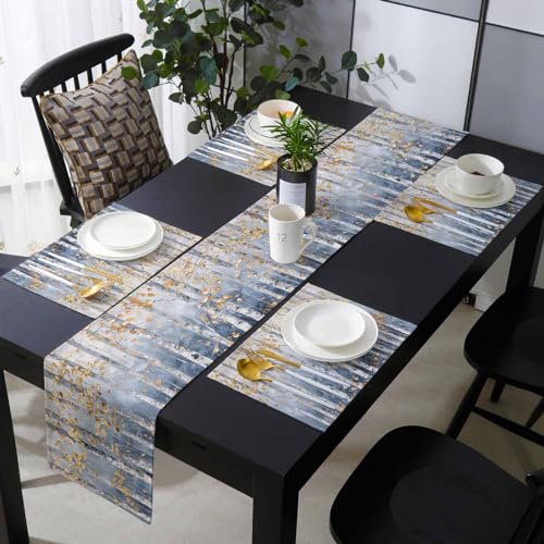 Building an Outdoor Dining Table: Top Patio Sets for Stylish Backyard Meals 7 Forest Table Runner and Placemats Set of 6 Abstract Yellow Forest Oil Painting Style Cotton Linen Dining Table Runner 72 Inch and Washable Table Mats 6 Pcs Kits for Home Kitchen Decor