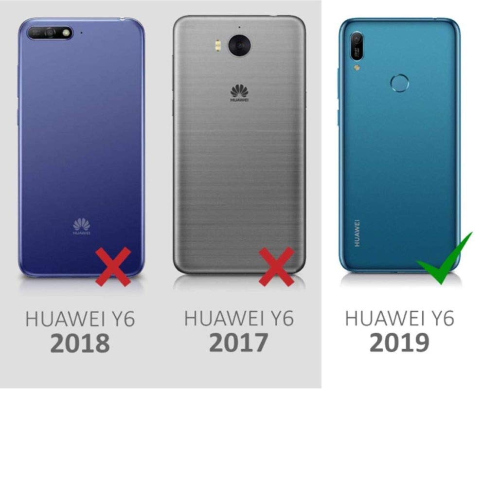 Coque Portefeuille pour Huawei Y6 2019, Rouge, Red - Image 2