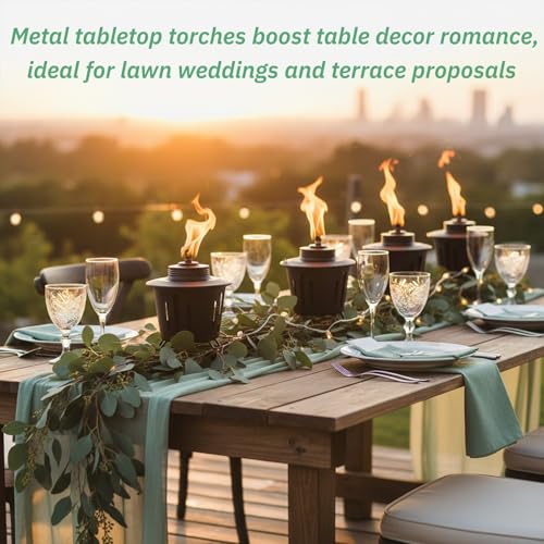 AXYCXIN Mini Citronella Table Top Torches - 4 Pack, 15 oz Citronella Torch for Outdoor, Metal Tabletop Torches, for Yard, Patio, Deck, Garden, Party Citronella Torch by AXYCXIN - Image 7