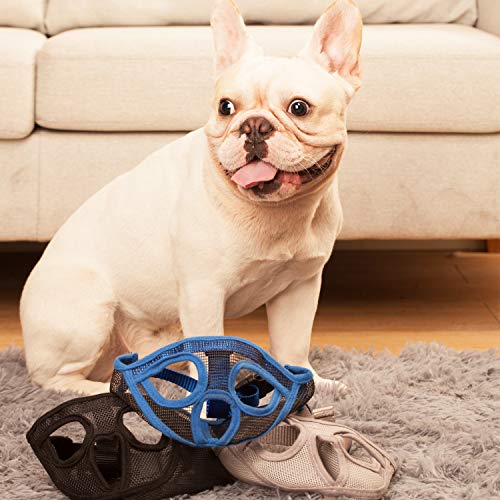Wintchuk Short Snout Dog Muzzle Bulldog Muzzle, Stop Dog For Biting Barking Chewing, Adjustable(S,Black) #TOP2