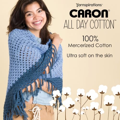 Image of Caron All Day Cotton Yarn for Crocheting, Royal, 3-Pack