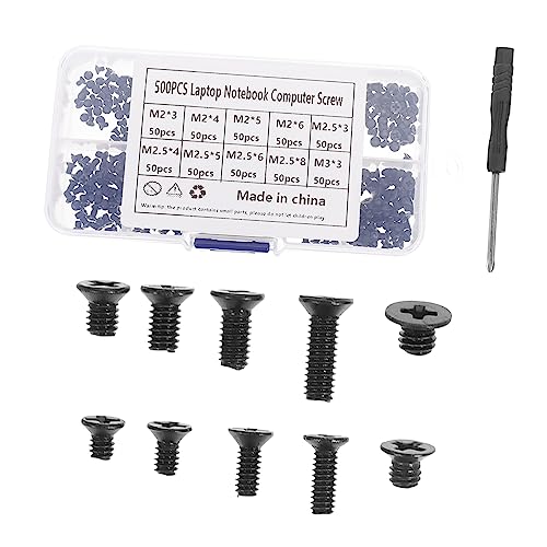 Uonlytech Tornillos De Computadora M2- Kit De Tornillos Para Pc 500 Piezas Reparación De Computadoras Accesorios De Pc Color Negro
