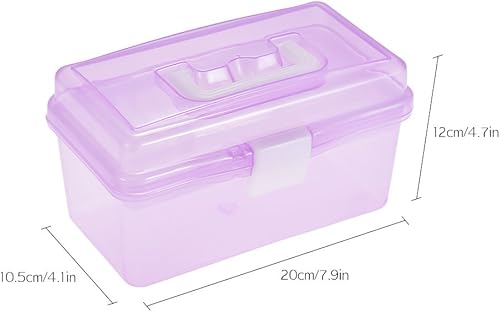 Miniatura 8 de Caja organizadora de arte, caja de almacenamiento de arte de plástico transparente, suministros de pintura al óleo de acuarela, estuche multiusos