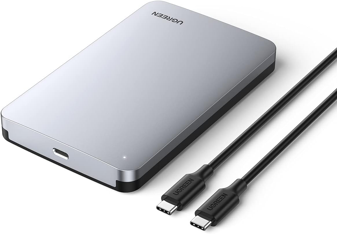 USB C Hard Drive Enclosure for 2.5" SATA SSD HDD,Aluminum | USB C to SATA Adapter USB 3.1 Gen 2 Support UASP - Compatible with MacBook Pro Air,WD,Seagate,Toshiba,Samsung,Hitachi