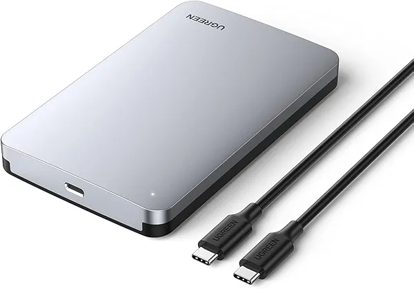 UGREEN USB C Hard Drive Enclosure for 2.5" SATA SSD HDD - Aluminum USB C to SATA Adapter USB 3.1 Gen 2 Support UASP - Compatible with MacBook Pro Air, WD, Seagate, Toshiba, Samsung, Hitachi