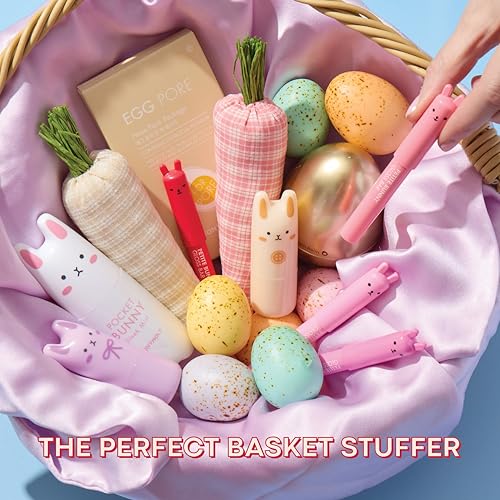 Image of TONYMOLY Petit Bunny Lip Gloss - Tinted Korean Lip Crayon, Juicy Strawberry | Vitamin E works into a smooth, lipstick-meets-gloss texture to soften and moisturize lips with every swipe
