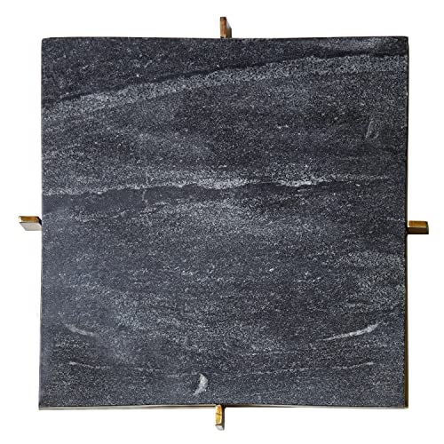Santa Barbara Design Studio Table Sugar Marble Serving Tray with Stand, 11-Inch Square, Black by Santa Barbara Design Studio - Image 2