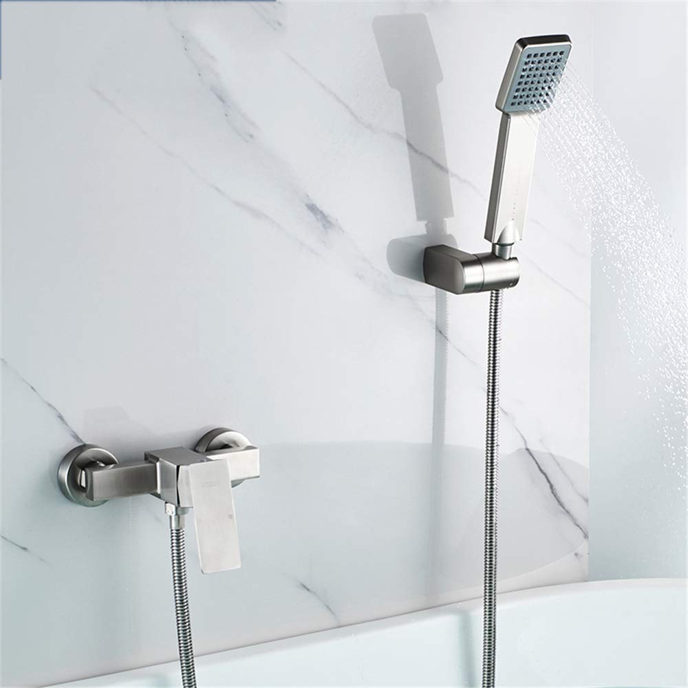 SnamicE Water-Tap Bath Shower Systems Bath Faucet Tap, Brass Bathtub Shower Faucet Mixer Shower Mixer Tap, Single Handle Bathroom Shower Faucets,a,