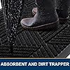 Smiry Front Door Mat Outside Entrance, Heavy Duty Sturdy Natural Rubber Doormat, Trap Dirt and Moisture, Easy Clean Low Profile Mats for Indoor Outdoor Entry, Irregular Triangle (29.5x17, Black) #2