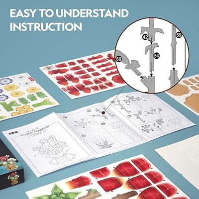 CubicFun 663301 3D Puzzle Flowers, Rose, 3D Flower in Flower Pot with 120 Pieces, DIY Decoration Craft Set for Adults and Children from 8 Years