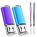 Lot de 2 Cle USB 64 Go Cléf USB 2.0 Flash Drive Stockage Disque Mémoire Stick Pendrive avec Cordes (Bleu/Violet 64GB)