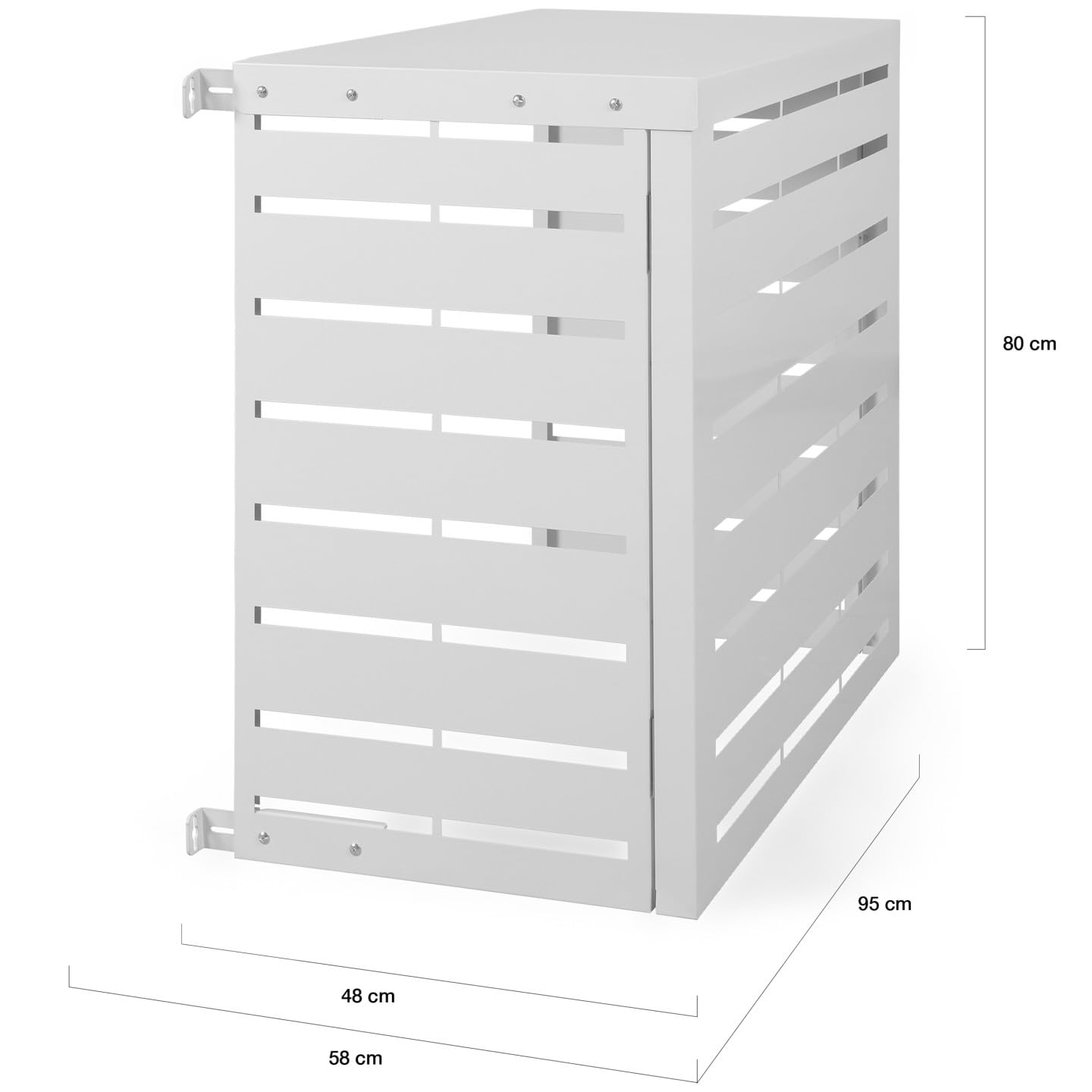 IDMarket - Cache climatiseur 95 x 50 x 80 cm métal blanc protection unité extérieure pour pompe à chaleur