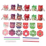 GLEAVI 18 Uds Cajas De Embalaje Caja De Manzana Contenedor De Galletas Cinta Rubor Bolsa De Regalos Favores Embalaje De Regalo De Navidad Cajas De Papel De Navidad Caja De Dulces Cajas