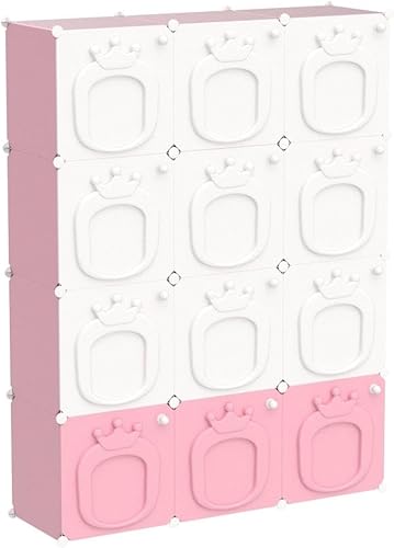 Miniatura 6 de MAGINELS Armario para niños, armario para bebés con puerta. Armario para niñas organizador para dormitorio. Dos áreas abiertas para colgar disfraces