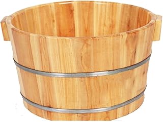 Barril de madeira para spa de pés barris de fumigação banhos de pés banho de pés baldes de fumigação banheiras de pé de madeira banheiras de pé (cor: 1) (cor: 2) Practical