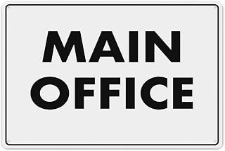 Main Office Sign Aluminum Tin Warning Sign, Durable Metal Sign for Home Outdoor Garden Office Location Identification 12X16 Inch