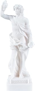 Dionysos Statue Bacchus griechischer Gott des Weins Traubenernte Alabaster Skulptur 16 cm