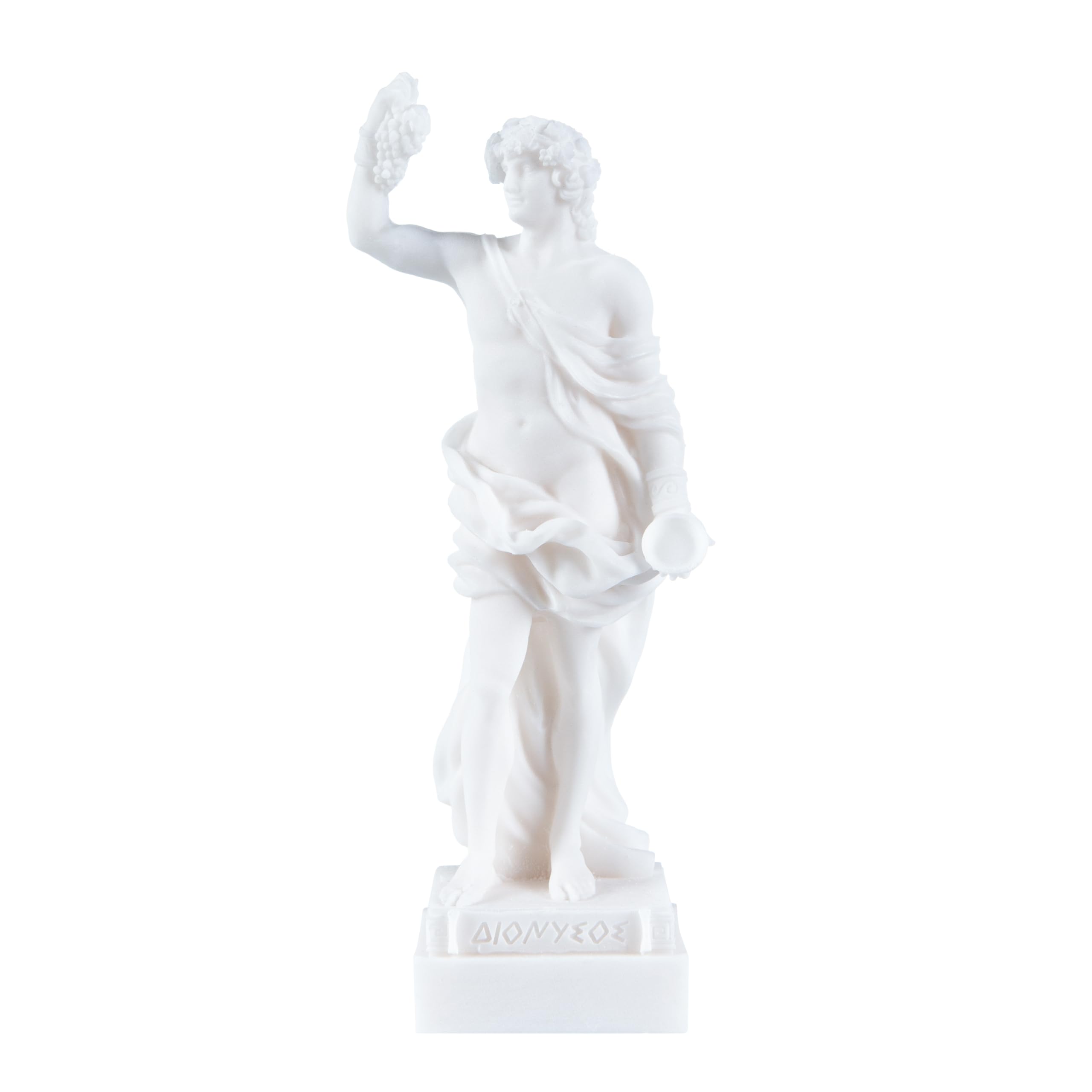 Dionysus Statue Bacchus Greek God of Wine Grape-Harvest Alabaster Sculpture 6.2 Inches (16cm)