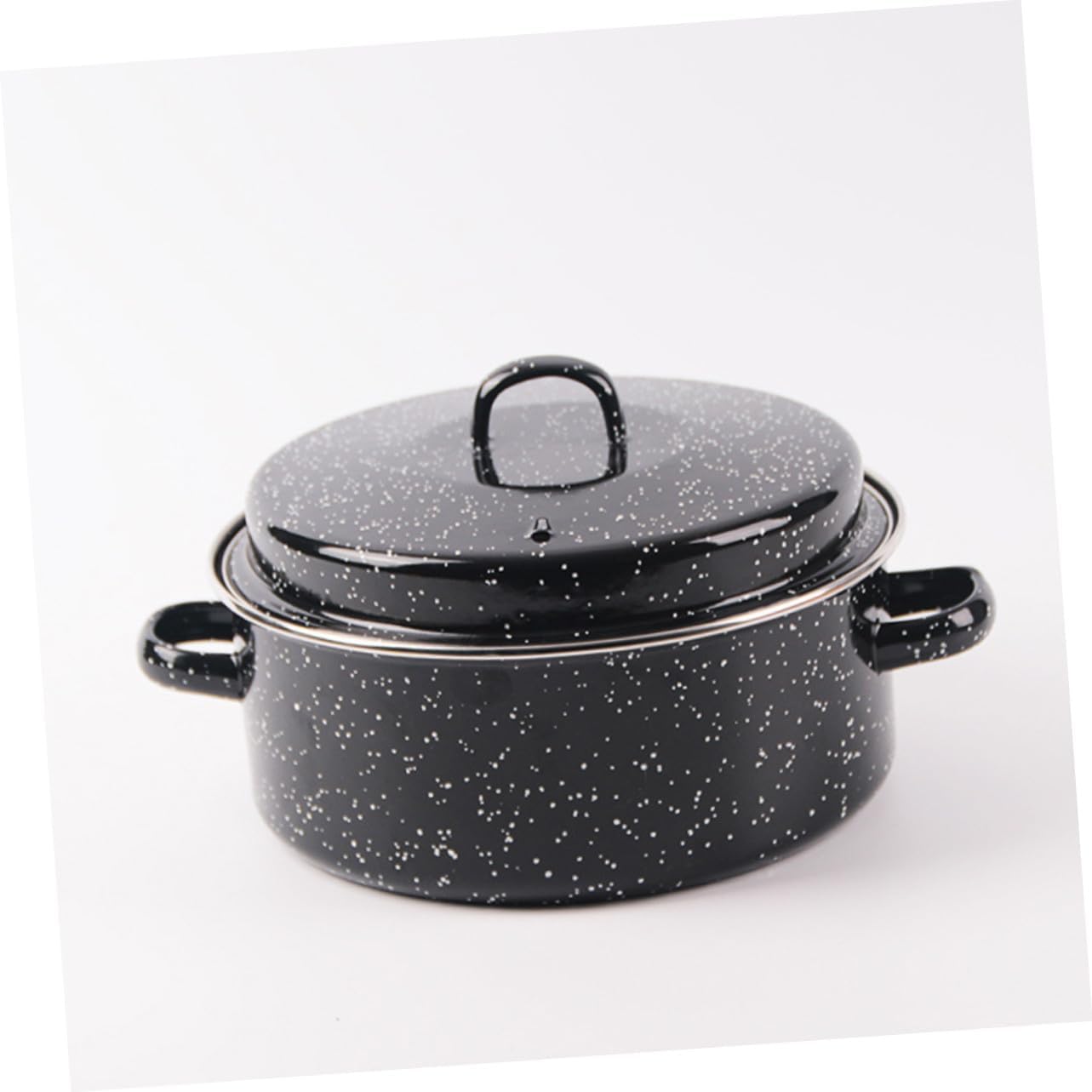 Enameled Roasting Pan with Double Handles High-temperature Resistant Cooking Pot for Bbq and Home Use Non-deformable Roaster Cooking Supply