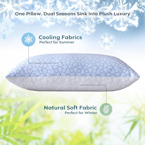 Image of AYKA Premium Cooling Microfiber Pillow for Sleeping, Set of 4 | 17x27 Inch Hotel Luxury Bed Pillows | 100% Virgin Fiber Fill, Soft & Fluffy | Neck Support for Side, Back & Stomach Sleepers