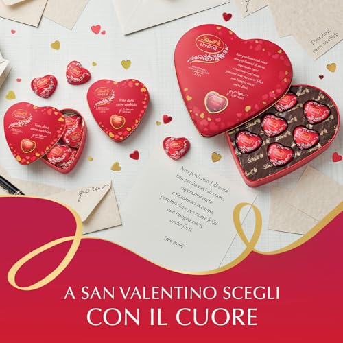 Lindt San Valentino Latta Regalo A Forma Di Cuore Con Cioccolatini Lindor Al Latte Gio Evan, Formato 250 G - 6