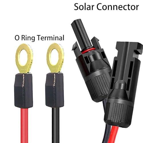 ZHOFONET Solar to O Ring Connecter,10AWG 60cm Solar Panel Adaptor Extension Cable,Solar Battery connectors for Solar Generator Inverter Battery Pack Charger