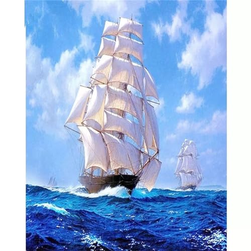 Peinture Diamant 5D Grand Format pour Décorer Votre Salon Thème Mer 70x100