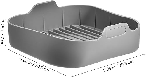 Miniatura 2 de iplusmile Revestimientos de silicona cuadrados de 8 pulgadas para freidora de aire, bandeja de silicona reutilizable para hornear, antiadherente,