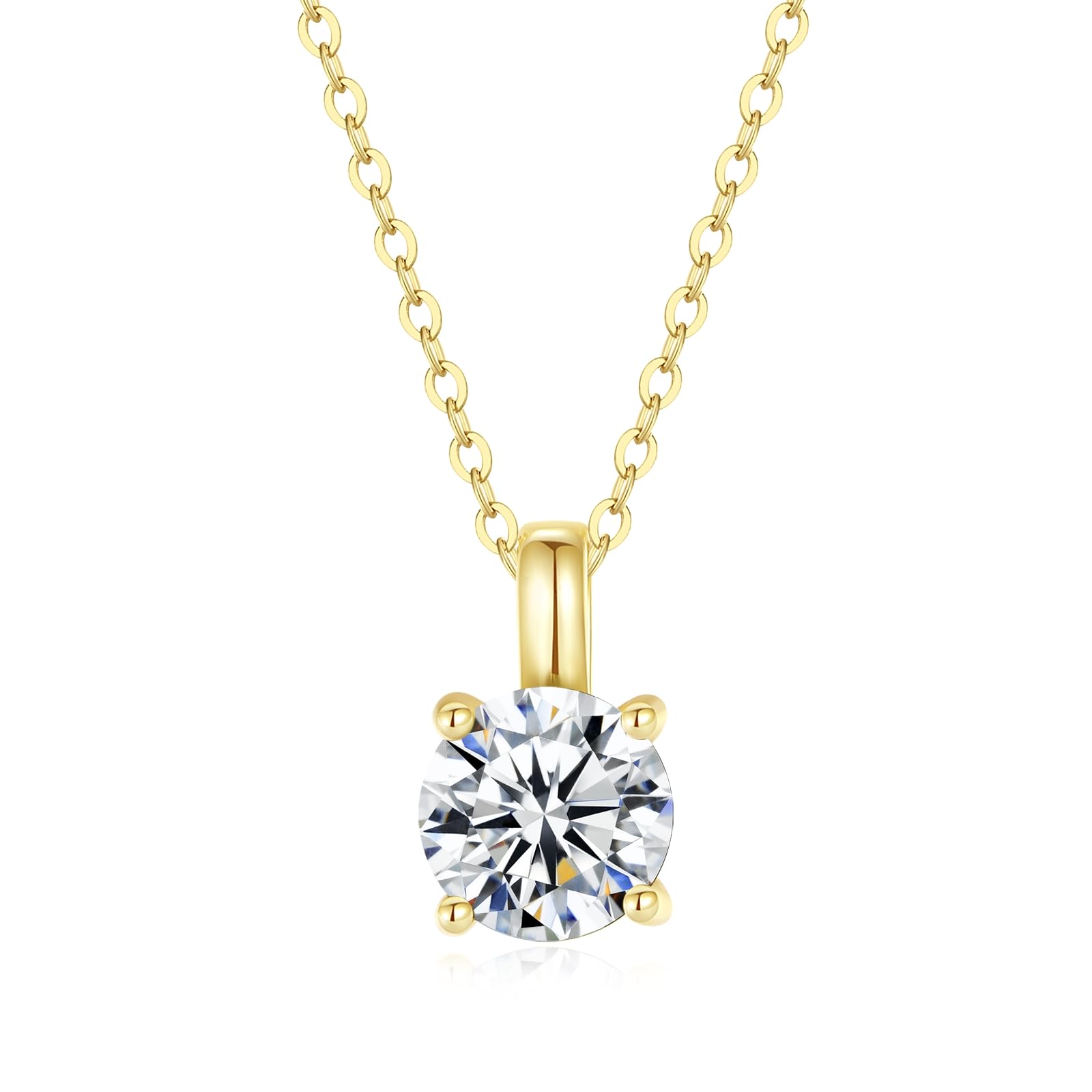 GAVU Collar Punto de Luz Mujer Colgante Gota de Zirconia Cúbica Piedra de Nacimiento para Mujer Collar Plata/Oro
