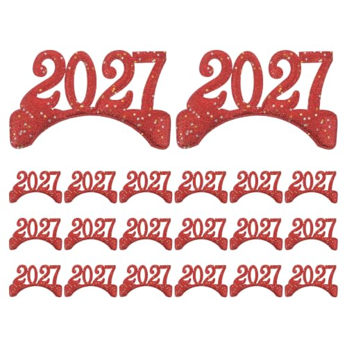 Diademas de fiesta 2027: pack de 20 adornos de números brillantes para manualidades de Año Nuevo