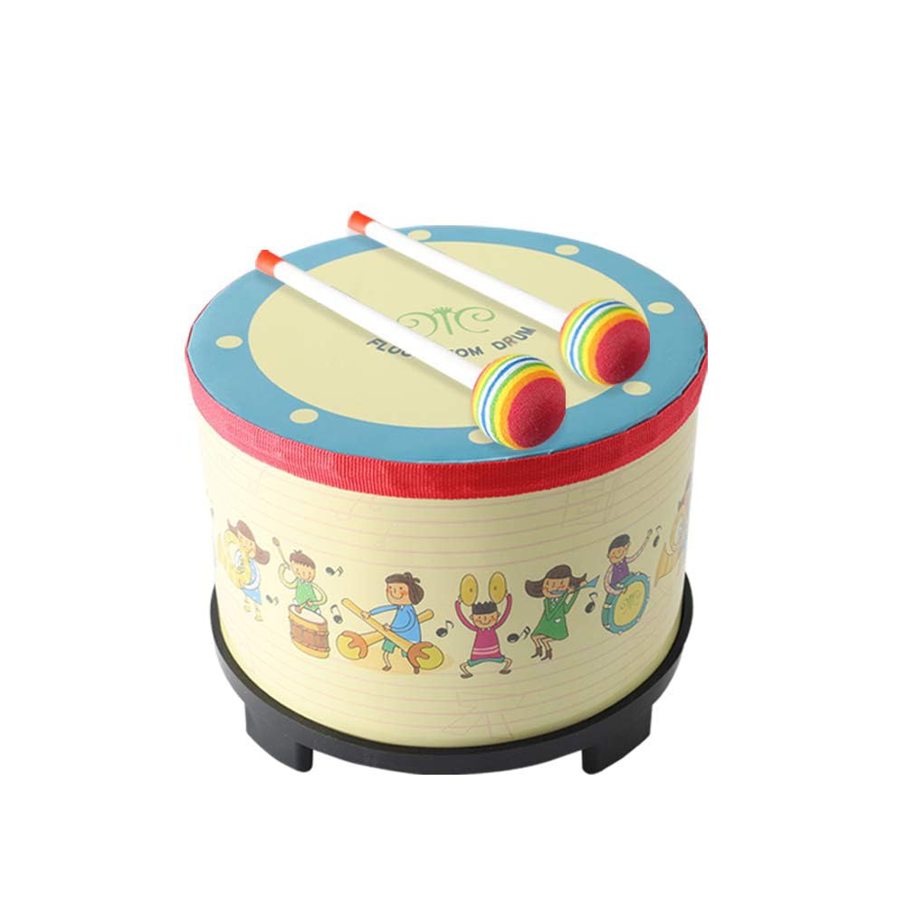 Floor Tom Drum 8 inch Gathering Club Carnival Colorful Percussion Instrument with 2 Mallets Music Drum for Child Special Christmas Birthday Gift (8 inch)