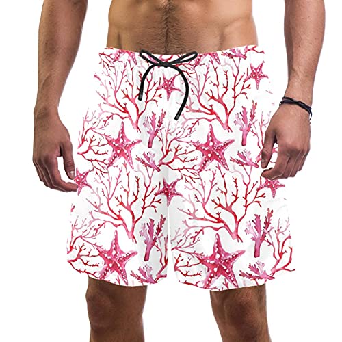 Short de bain pour homme avec doublure en maille anti-irritation rose XL