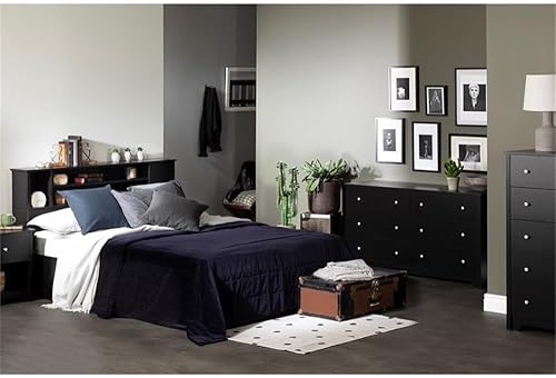 Miniatura 4 de South Shore Vito Collection - Tocador doble de 5 cajones. Negro puro,Blanco puro,Sumptuous Cherry,https://www.amazon.com/dp/undefined