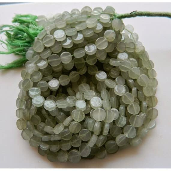 Aventurine verte 10mm en perles plates calibrées pour éviter les bijoux asymétriques