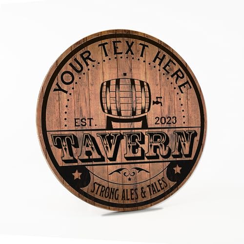 Personalized Classic Bar Wood Sign Decor - Hand Stained, Etched Wood W
