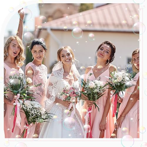 Yamitora 50 Stück Seifenblasen Hochzeit, Wedding Bubbles mit 5 Hochzeit Aufkleber Seifenblasen Herzform Hochzeit für Hochzeit und Geburtstagsfeier Valentinstag