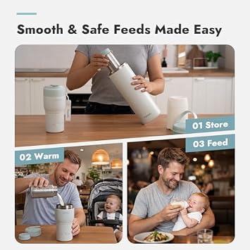 Papablic Portable Bottle Warmer Pro for Travel Bundle with Papablic Innovative 360 CapsuleChill Breastmilk Cooler