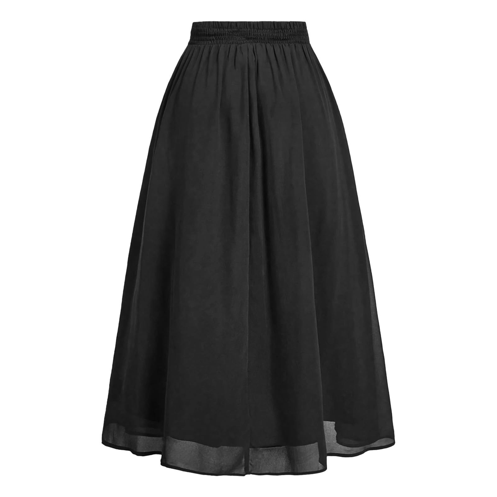 Gonna tradizionale da donna in stile vittoriano medievale, a vita alta, linea ad A, con volant, vintage, per il tempo libero, Halloween, gotica, steampunk, per feste, elasticizzata