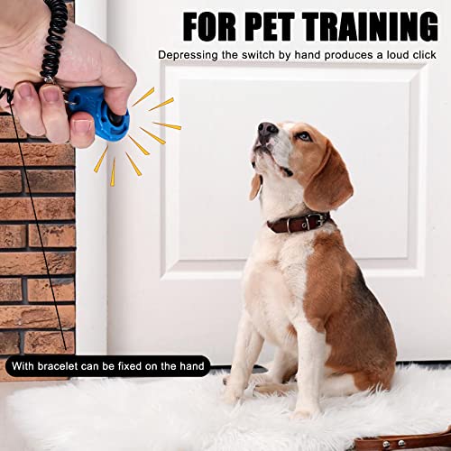 Nasharia Treat Pouches For Pet Training: 2 Pcs Dog Clicker For Training With 2 Pcs Silicone Dog Treat Pouch Clicker Training For Dogs Pet Treat Kits For Dog Cat Training(Yellow & Blue) #TOP3