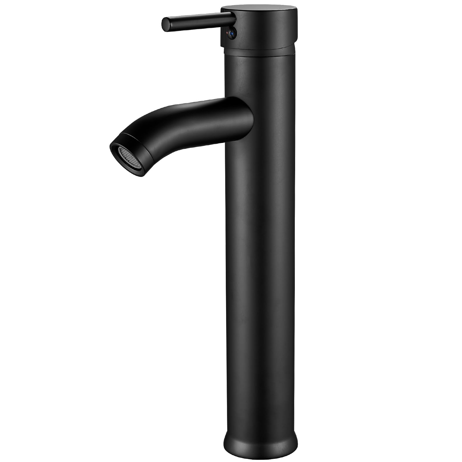 Mitigeur lavabo noir en laiton massif avec robinet de salle de bain haut